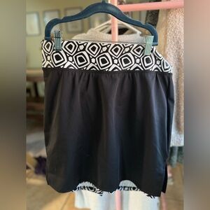 Black Skirt with Geometric Waistband
